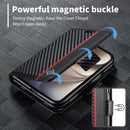 For iPhone Duo Carbon Fiber Leather Phone Case