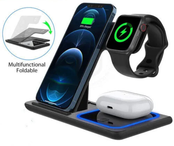 Wireless Charger 15W Fast Wireless Charger Stand 3 in 1 QI Charging Dock Station for Apple Watch,AirPods Pro/2,iPhone,Samsung Galaxy