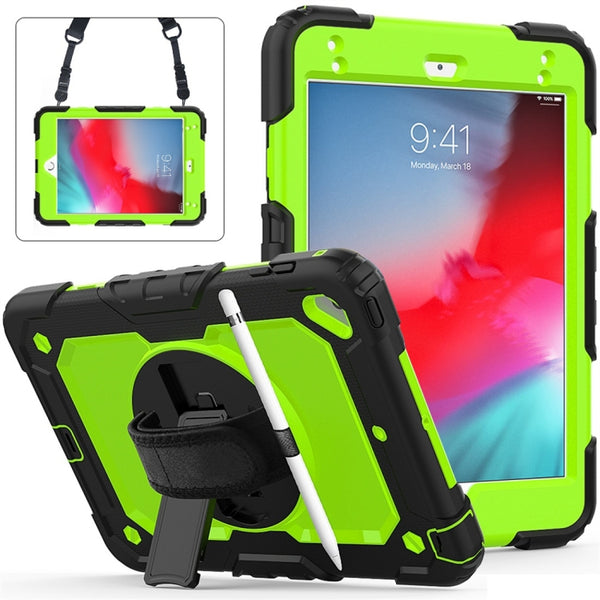 Shockproof Protective Case for iPad Mini 2019 / Mini 4, with Holder & Shoulder Strap & Hand Strap & Pen Slot