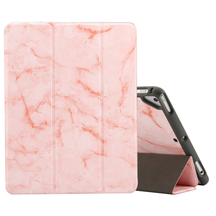 For iPad Air 2/ Air 1 5th 6th Gen Marble Texture Pattern Horizontal Flip Case with Pen Holder