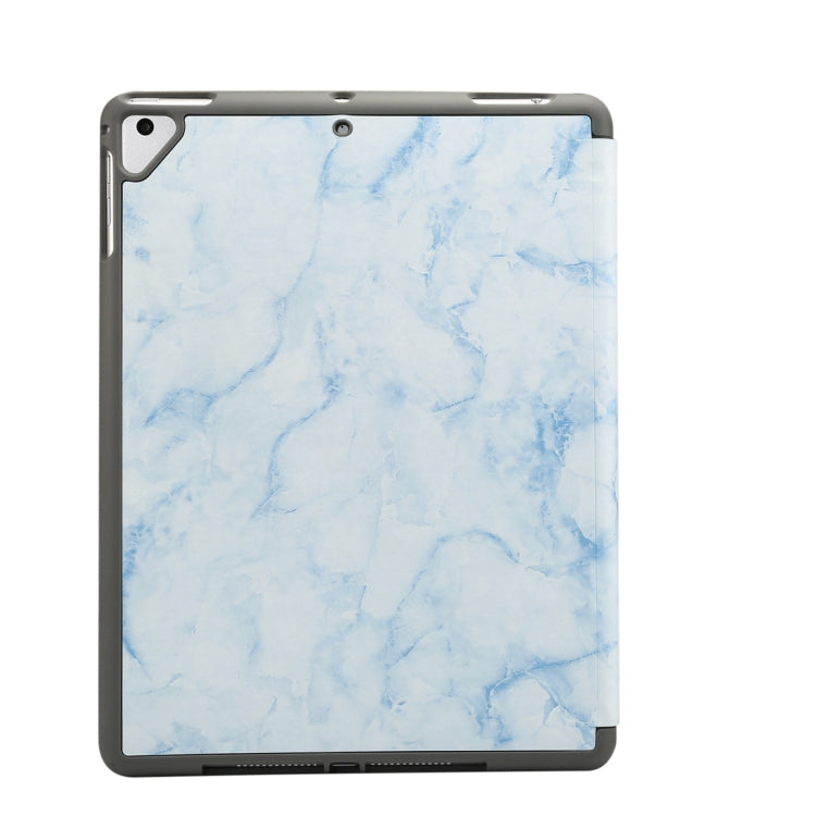 For iPad Air 2/ Air 1 5th 6th Gen Marble Texture Pattern Horizontal Flip Case with Pen Holder