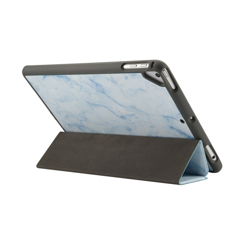 For iPad Air 2/ Air 1 5th 6th Gen Marble Texture Pattern Horizontal Flip Case with Pen Holder