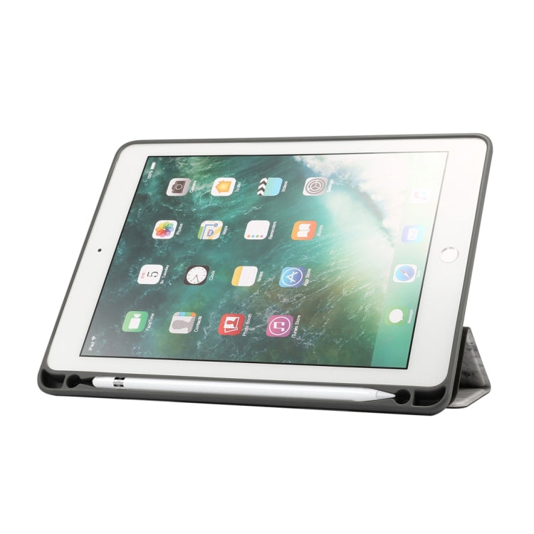 For iPad Air 2/ Air 1 5th 6th Gen Marble Texture Pattern Horizontal Flip Case with Pen Holder