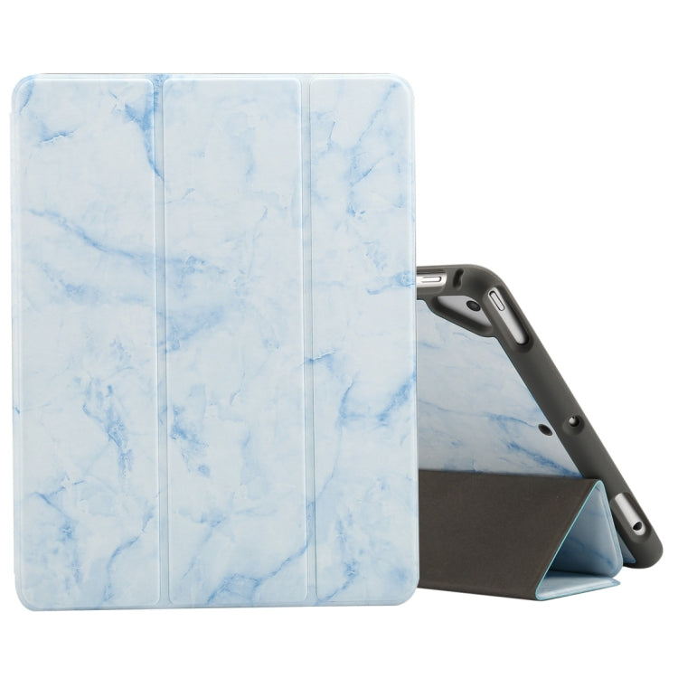 For iPad Air 2/ Air 1 5th 6th Gen Marble Texture Pattern Horizontal Flip Case with Pen Holder