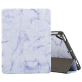 For iPad Air 2/ Air 1 5th 6th Gen Marble Texture Pattern Horizontal Flip Case with Pen Holder