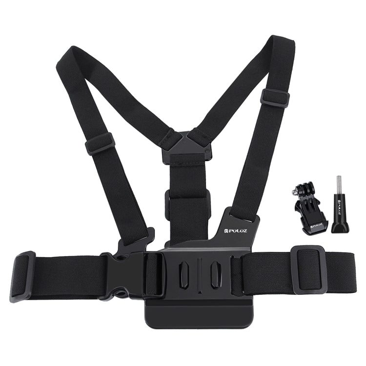 PULUZ Adjustable Body Mount Belt Chest Strap with J Hook Mount & Long Screw for GoPro Hero12 Black / Hero11 /10 /9 /8 /7 /6 /5, Insta360 Ace / Ace Pro, DJI Osmo Action 4 and Other Action Cameras