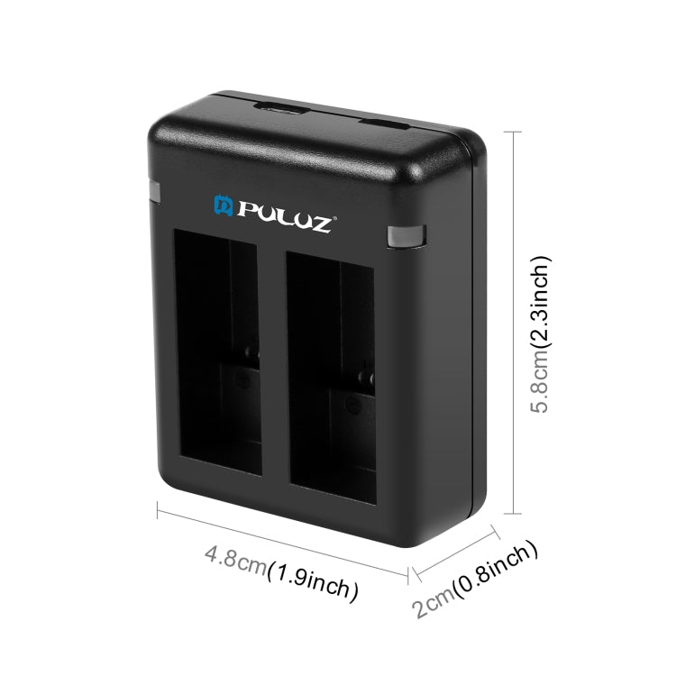 PULUZ USB Dual Batteries Charger for GoPro HERO12 Black /11 Black /10 Black /9 Black