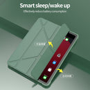 For iPad Air 11 inch 2024 / Air 2022 10.9 Multi-folding Leather Tablet Case with Pen Slot