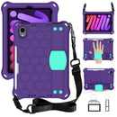 For iPad mini 6 2021 Honeycomb EVA Hybrid PC Tablet Case with Strap