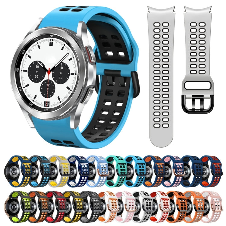 For Samsung Galaxy Watch 4 Classic 42mm 20mm Two-Colour Silicone Watch Band