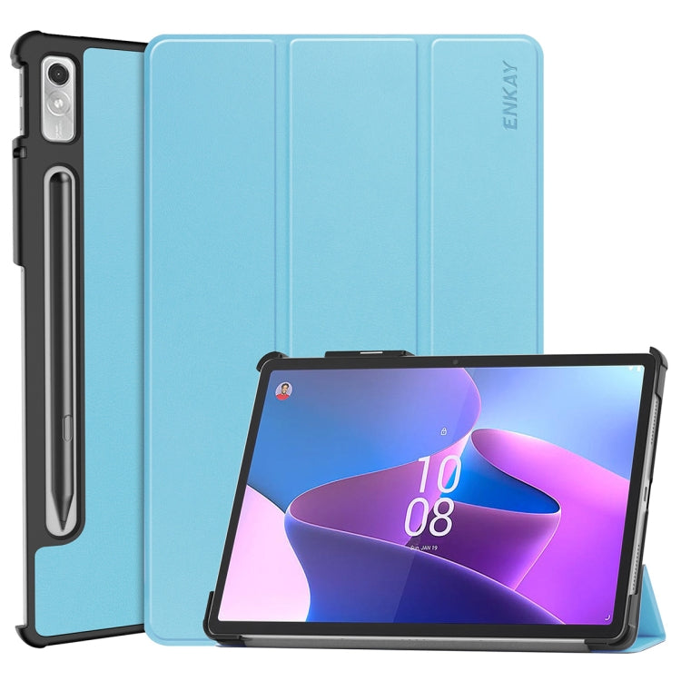 For Lenovo Tab P11 Pro Gen2 11.2 inch 2022 ENKAY Tri-fold Custer Texture Leather Stand Smart Case