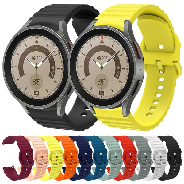 For Samsung Galaxy Watch 5 / 5 Pro Wave Dotted Pure Colour Buckle Silicone Watch Band