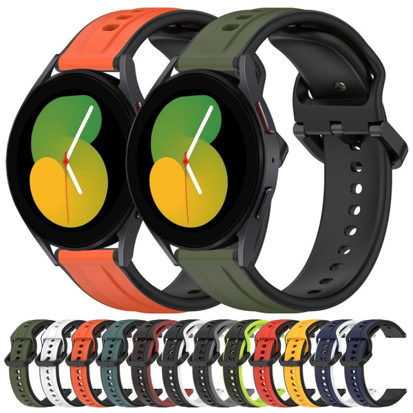 20mm Samsung Galaxy Watch 7/6/5/4 Convex Loop Two-Colour Silicone Watch Band