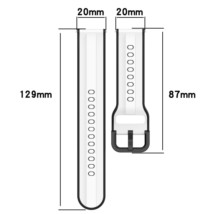 20mm Samsung Galaxy Watch 7/6/5/4 Convex Loop Two-Colour Silicone Watch Band