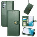 Retro Solid Color Buckle Leather Phone Case, For Samsung Galaxy A54 5G