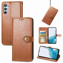 Retro Solid Color Buckle Leather Phone Case, For Samsung Galaxy A54 5G