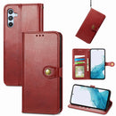 Retro Solid Color Buckle Leather Phone Case, For Samsung Galaxy A54 5G