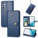Retro Solid Color Buckle Leather Phone Case, For Samsung Galaxy A54 5G