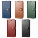 Retro Solid Color Buckle Leather Phone Case, For Samsung Galaxy A54 5G