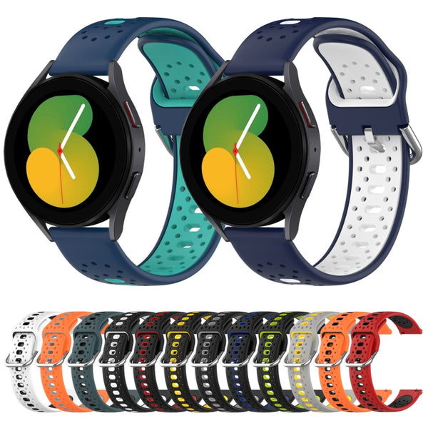 For Samsung Galaxy Watch 5 44mm Two-Colour Silicone Watch Band