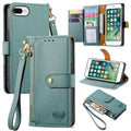 Love Zipper Lanyard Leather Phone Case