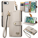 For iPhone 12 Pro Max Love Zipper Lanyard Leather Phone Case