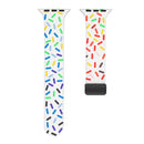 For Apple Watch Series 1-10 Rainbow Dots Silicone Magnetic Black Buckle Watch Band
