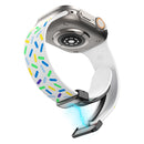 For Apple Watch Series 1-10 Rainbow Dots Silicone Magnetic Black Buckle Watch Band