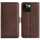 For iPhone 16 Plus Dual-side Magnetic Buckle Horizontal Flip Leather Phone Case