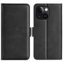 For iPhone 16 Plus Dual-side Magnetic Buckle Horizontal Flip Leather Phone Case