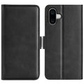 For iPhone 16 Plus Dual-side Magnetic Buckle Horizontal Flip Leather Phone Case