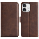 For iPhone 16 Plus Dual-side Magnetic Buckle Horizontal Flip Leather Phone Case