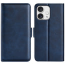 For iPhone 16 Plus Dual-side Magnetic Buckle Horizontal Flip Leather Phone Case