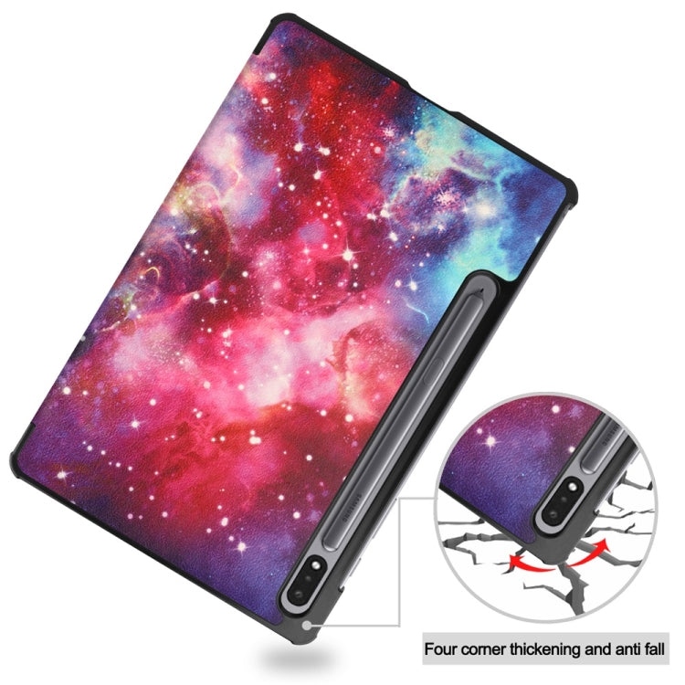 3-Fold Stand Leather Smart Tablet Case For Samsung Galaxy Tab S9 FE+ 12.4