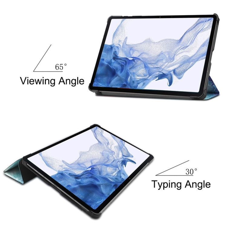 3-Fold Stand Leather Smart Tablet Case For Samsung Galaxy Tab S9 FE+ 12.4