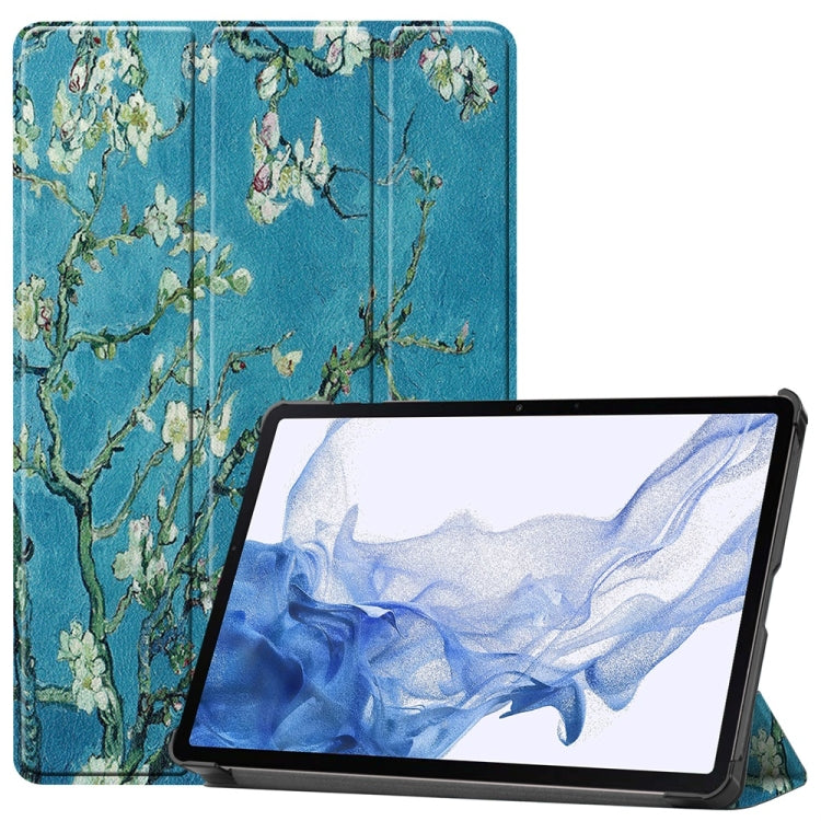 3-Fold Stand Leather Smart Tablet Case For Samsung Galaxy Tab S9 FE+ 12.4