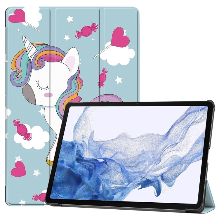 3-Fold Stand Leather Smart Tablet Case For Samsung Galaxy Tab S9 FE+ 12.4