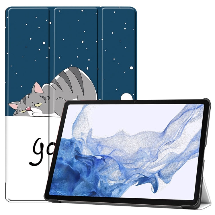 3-Fold Stand Leather Smart Tablet Case For Samsung Galaxy Tab S9 FE+ 12.4