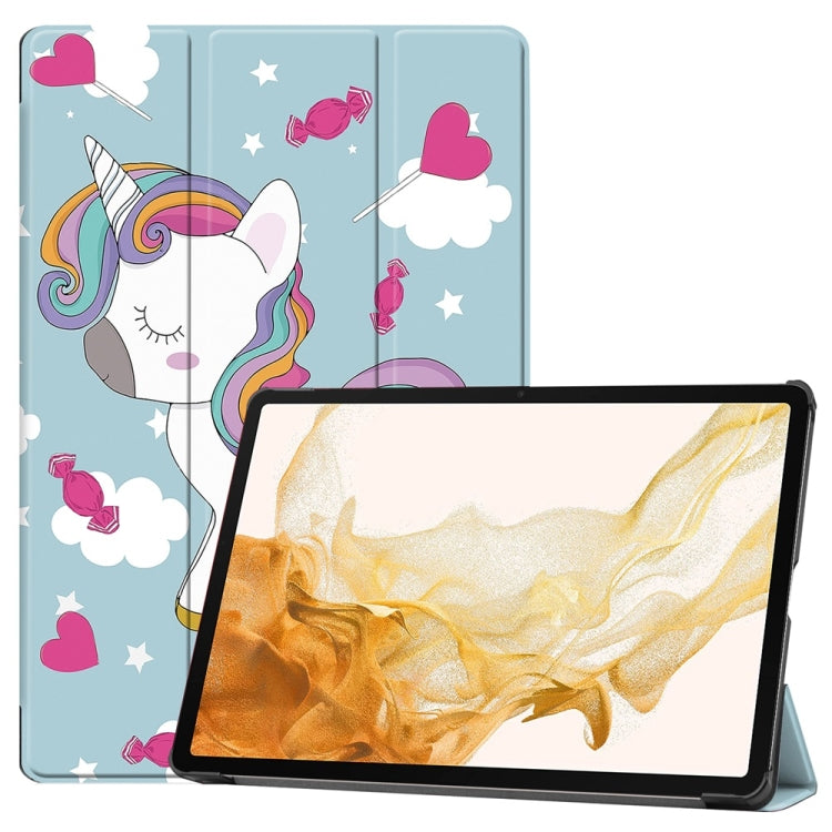 3-Fold Stand Leather Smart Tablet Case For Samsung Galaxy Tab S9 FE+ 12.4
