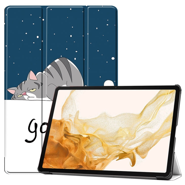 3-Fold Stand Leather Smart Tablet Case For Samsung Galaxy Tab S9 FE+ 12.4