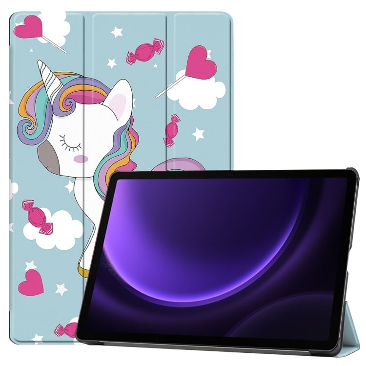 3-Fold Stand Leather Smart Tablet Case For Samsung Galaxy Tab S9 FE+ 12.4