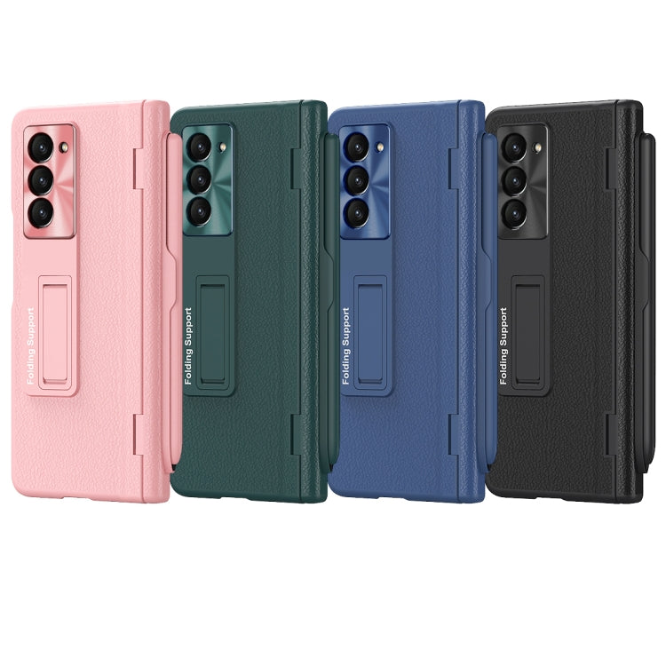 For Samsung Galaxy Z Fold 6 Integrated Folding Hinge Leather Phone Case with Pen