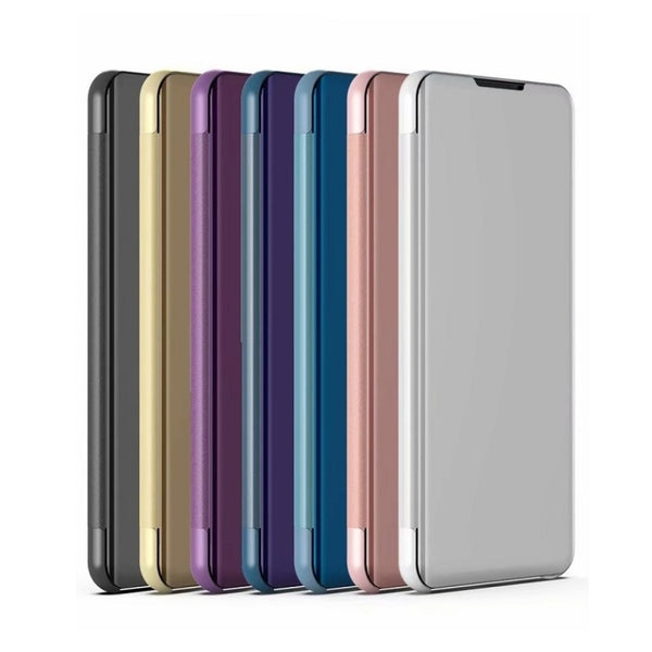 For iPhone 15 Plated Mirror Horizontal Flip Leather Phone Case with Holder