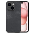 For iPhone 15 Vintage Leather PC Back Cover Phone Case