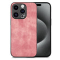 For iPhone 15 Pro Vintage Leather PC Back Cover Phone Case