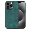 For iPhone 15 Pro Max Vintage Leather PC Back Cover Phone Case