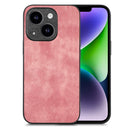 For iPhone 14 Vintage Leather PC Back Cover Phone Case