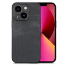 For iPhone 13 Vintage Leather PC Back Cover Phone Case