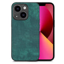 For iPhone 13 Vintage Leather PC Back Cover Phone Case