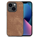 For iPhone 15 Pro Vintage Leather PC Back Cover Phone Case